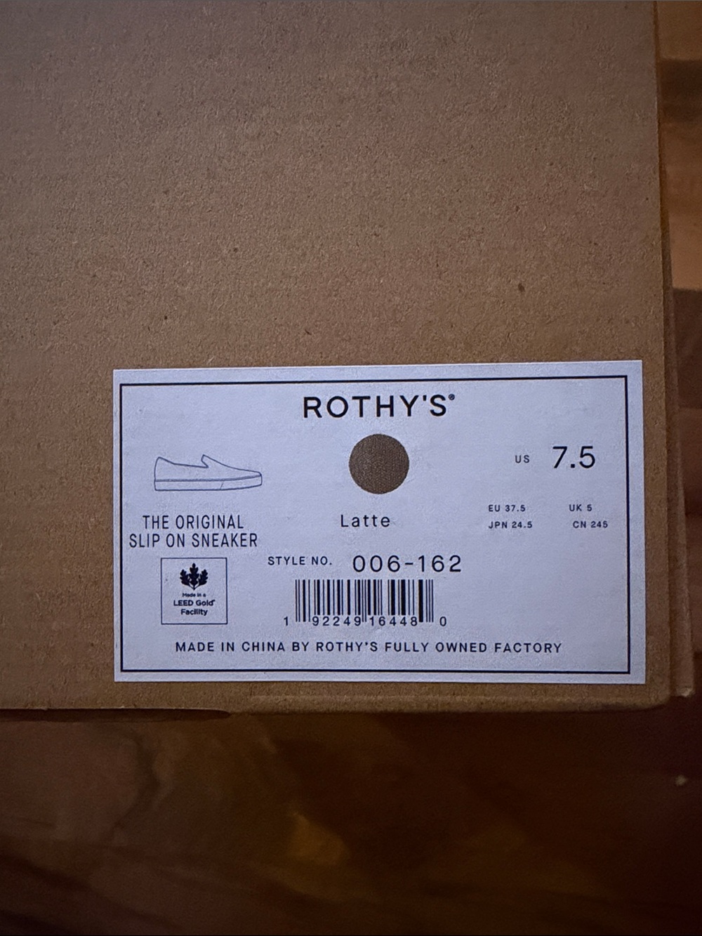 Rothy's Taupe Knit Slip-On Sneakers with Blue Heel Accent - Picture 7 of 7